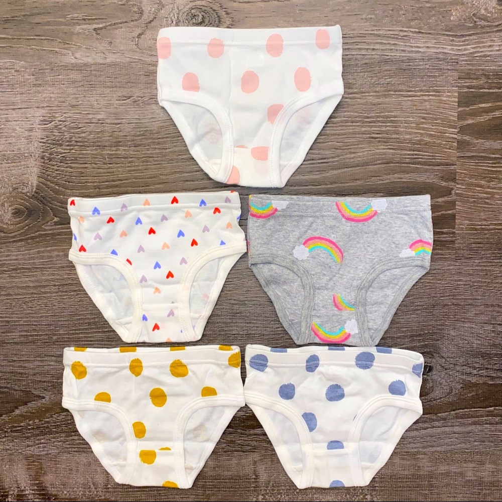 Brand New, Never Worn Toddler Girl 100% Cotton Brief Underwear 5 Pack - 2T